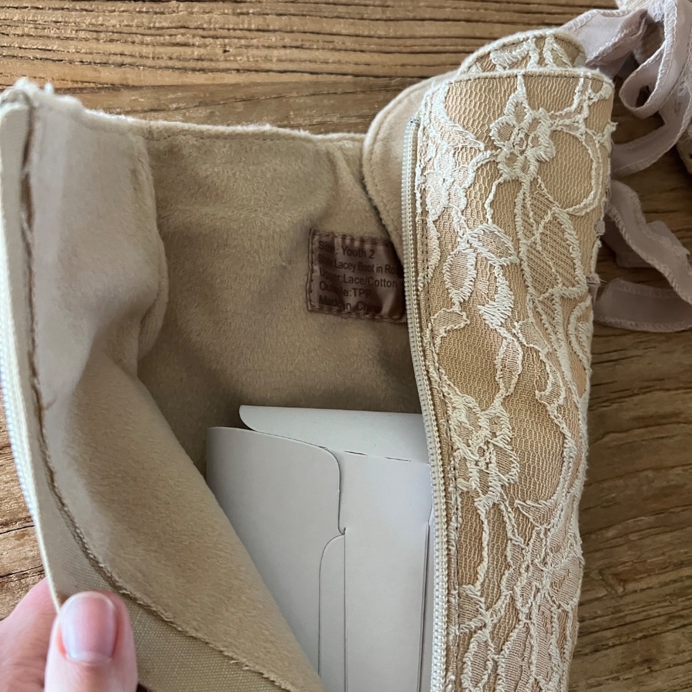 NWOT Joyfolie Lacey Boot in Rose, Wedding, Flower Girl Shoes Boots - Picture 10 of 13
